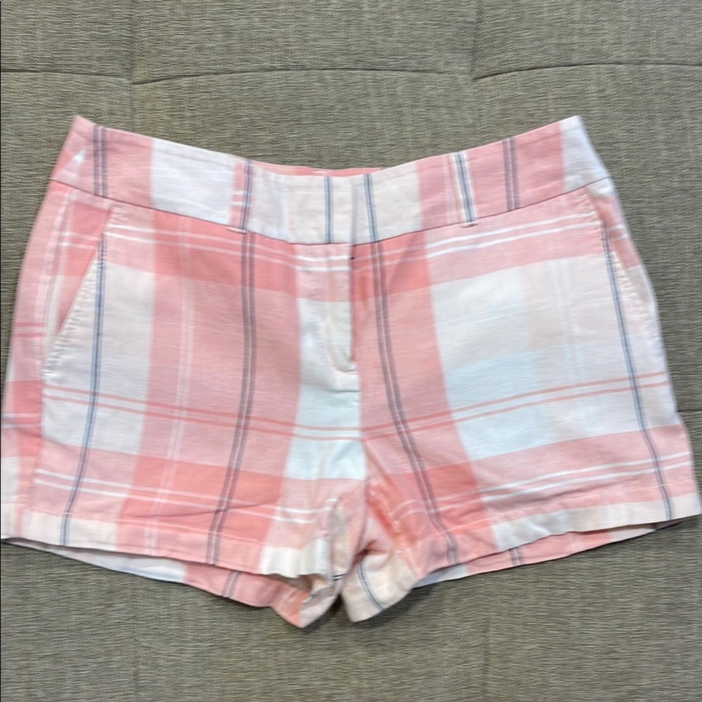 LOFT Pink and White Plaid Women's Shorts